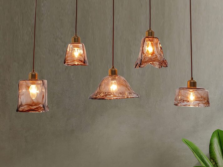KAPOOR E-ILLUMINATIONS Larmes 5 Light Gold Glass & Metal Chandelier