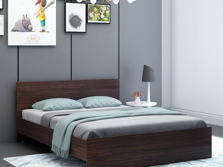 Aaron Queen Size Bed In Choco Walnut Finish
