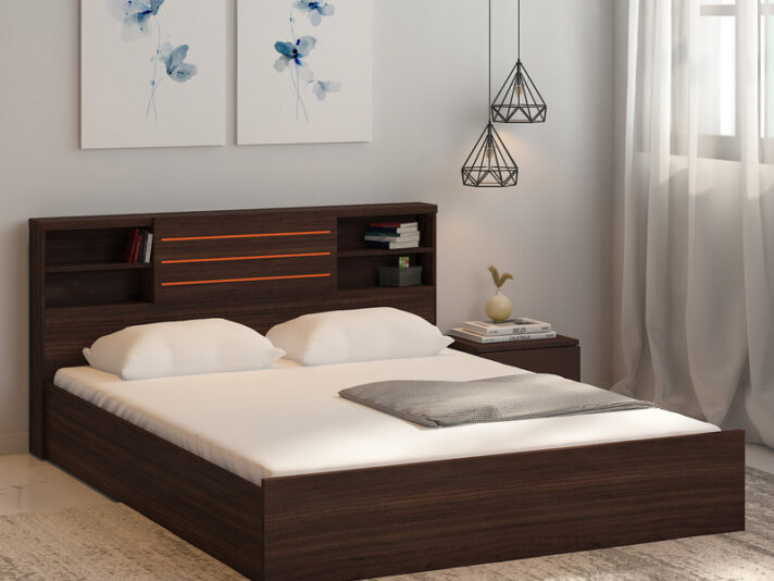 Kaito King Size Bed With Storage In Wenge Finish