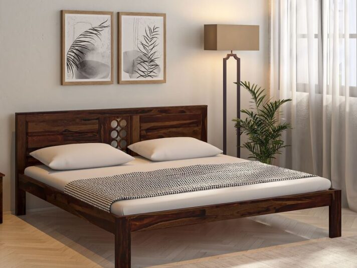 Lorenzo Solid Wood King Size Bed In Provincial Teak Finish