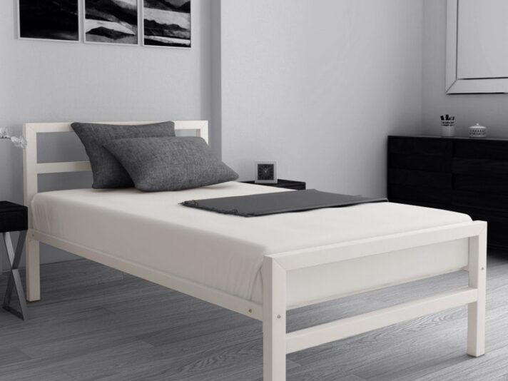Striker Single Size Bed in White Colour