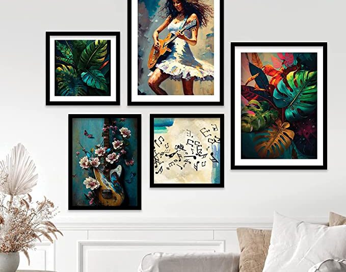 KOTART Wall Painting for Wall Decoration, Bedroom - Framed Wall Posters/Paintings for Living Room with Frame - Big Size Wall Paintings/Hangings - Framed Wall Decor, Set of 5