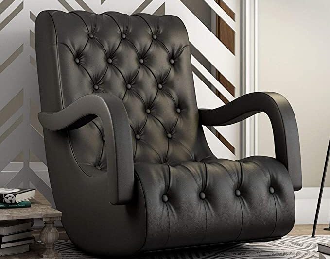 Durian Leatherette Bid Chair (Black)